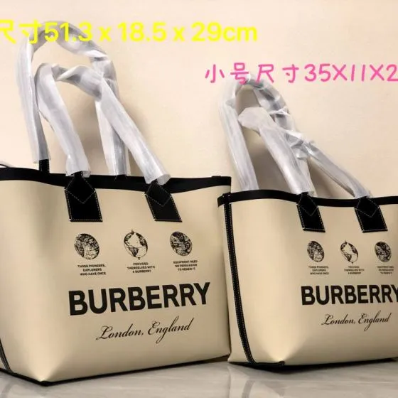 Burberry Beige with black trim medium 51 3x18 5x29cm small 35x11x27cm tote Top Quality Replica