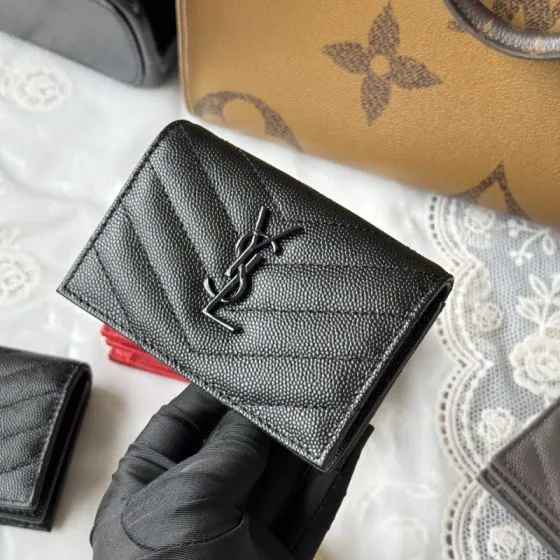 YSL Monogram wallet on chain Black crossbody — Premium Replica