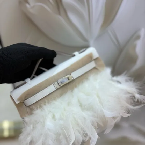 Hermes Kelly Pochette White evening Top Quality Replica