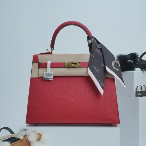 Hermes Kelly Red Epsom shoulder AAA Quality Replica