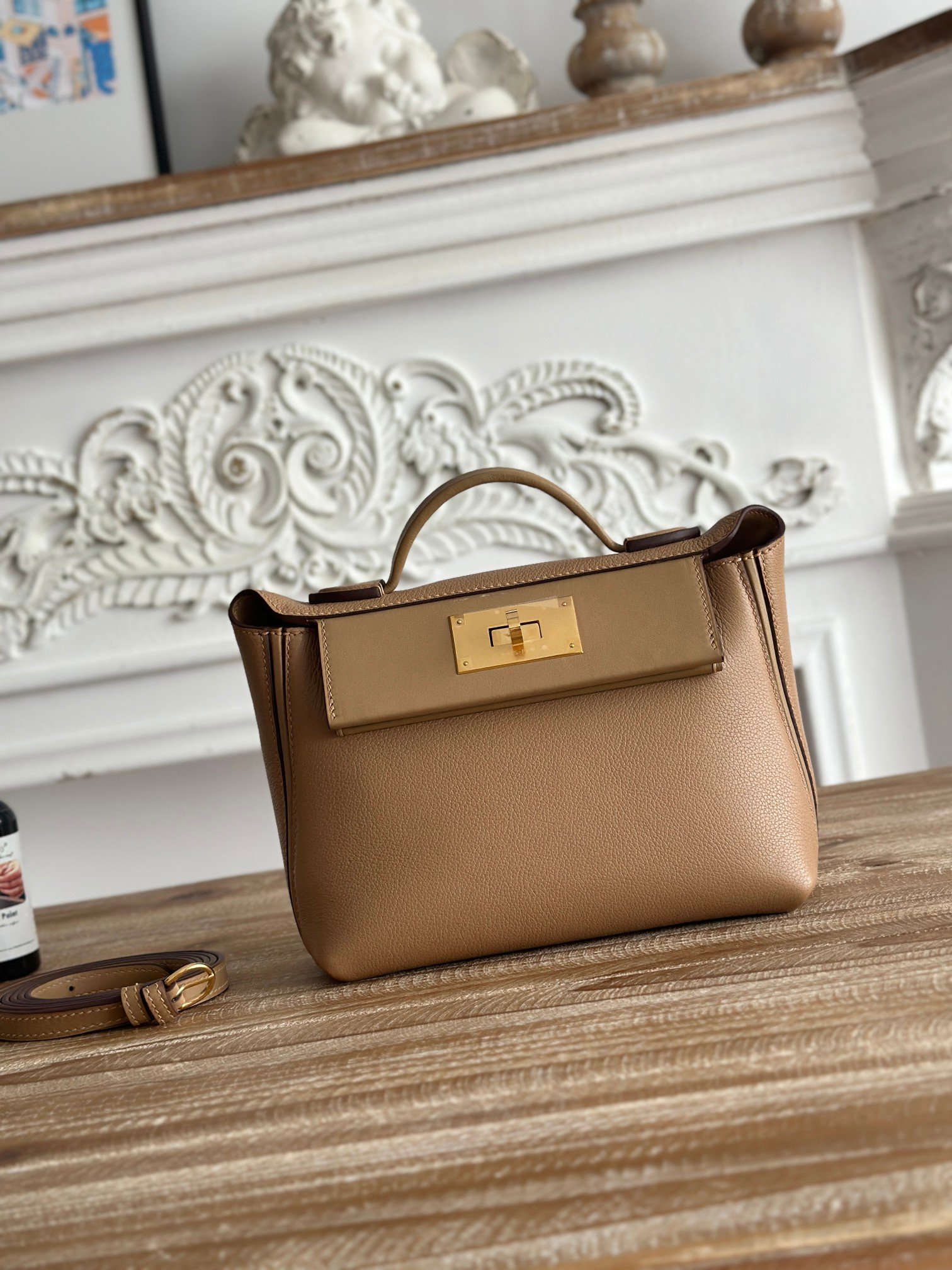 Hermes Kelly 2424 Gold mini crossbody everyday