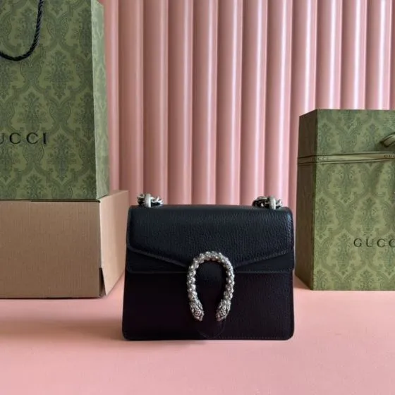 Gucci Dionysus Black leather shoulder Premium Replica