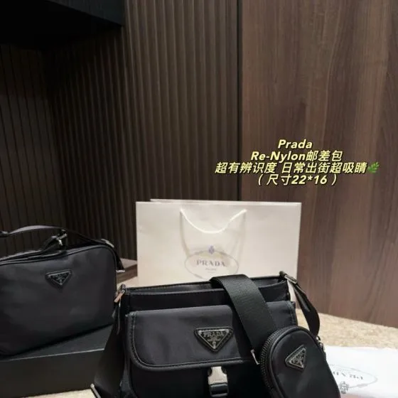 Prada Re-Nylon Black Nylon 22 16cm crossbody Top Quality Replica