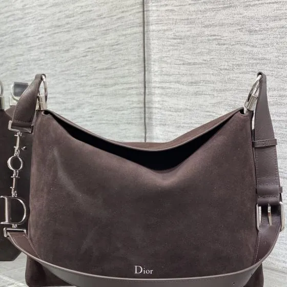 Dior 30 Montaigne Dark Brown Suede shoulder — Top Quality Replica