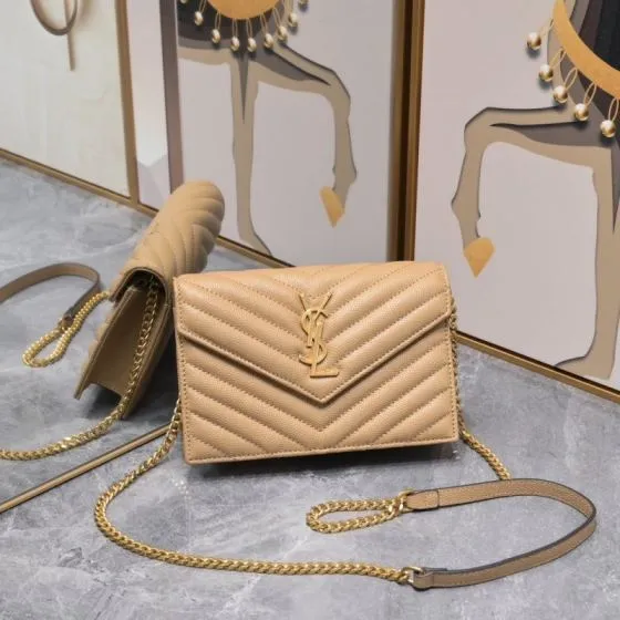 Saint Laurent Envelope Beige 20x17x6cm crossbody — AAA Quality Replica