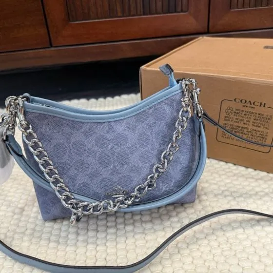Coach Blue 25x18x10cm shoulder bag 1 1 Replica