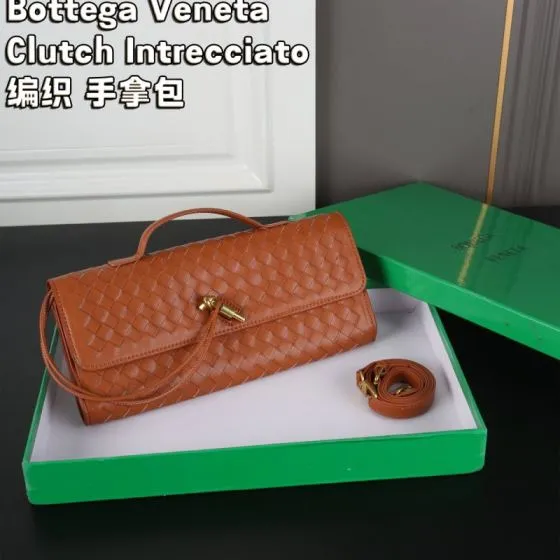 Bottega Veneta Clutch Intrecciato Brown Intrecciato leather 30 14cm clutch Premium Replica