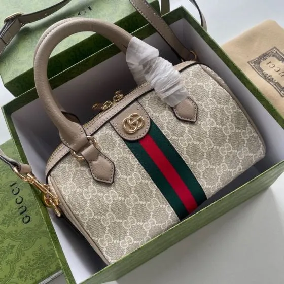 Gucci Beige GG Supreme with Web stripe crossbody Top Quality Replica