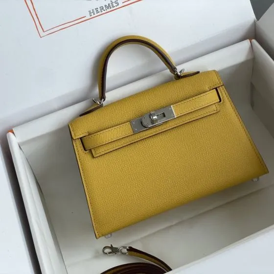 Hermes Mini Kelly II Yellow mini crossbody 1 1 Replica