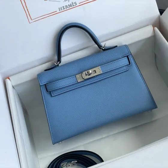 Hermes Kelly Blue mini crossbody Top Quality Replica