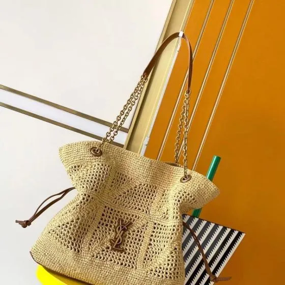 YSL Beige straw tote — 1:1 Replica