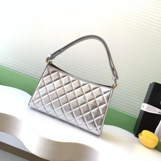 Chanel Silver metallic shoulder Top Quality Replica