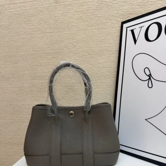 Hermes Garden Party Etoupe leather 23cm tote — Premium Replica