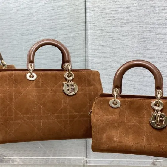 Dior Lady Brown suede everyday Premium Replica