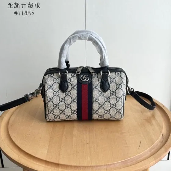 Gucci GG Supreme Ophidia Beige ebony GG Supreme with black and red web crossbody 1 1 Replica