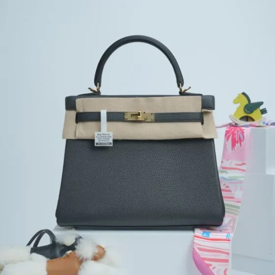 Hermes Kelly Black Togo shoulder 1 1 Replica