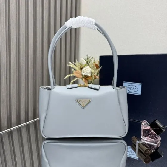 Prada Light blue leather 28x18x11cm shoulder Premium Replica