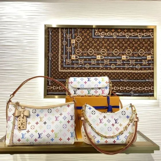 Louis Vuitton White Monogram Multicolor shoulder Top Quality Replica