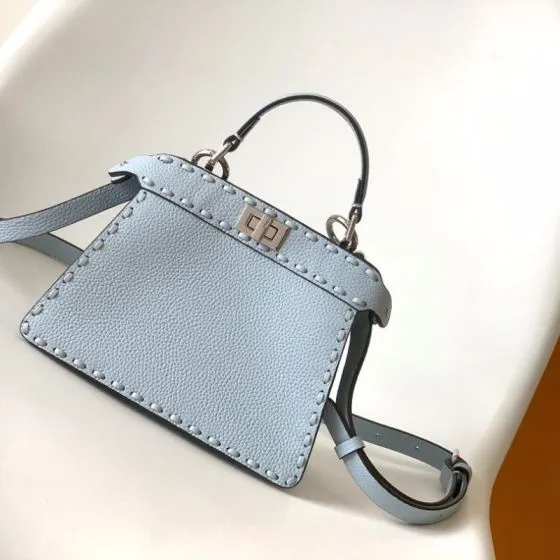 Fendi Peekaboo Blue 33x22x14cm shoulder bag AAA Quality Replica