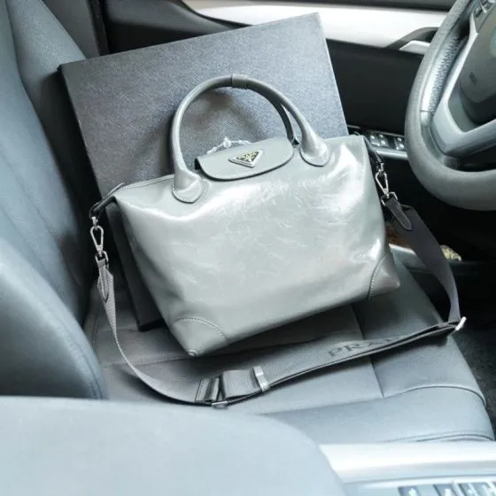Prada Gray 25x18x10cm shoulder bag Premium Replica