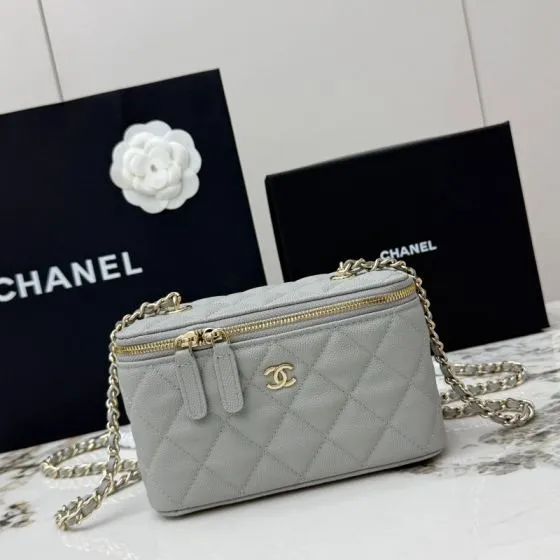 Chanel Light Gray mini crossbody 1 1 Replica