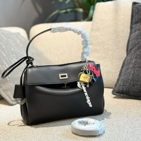Balenciaga Rodeo Black smooth leather with silver hardware small 29cm shoulder Premium Replica