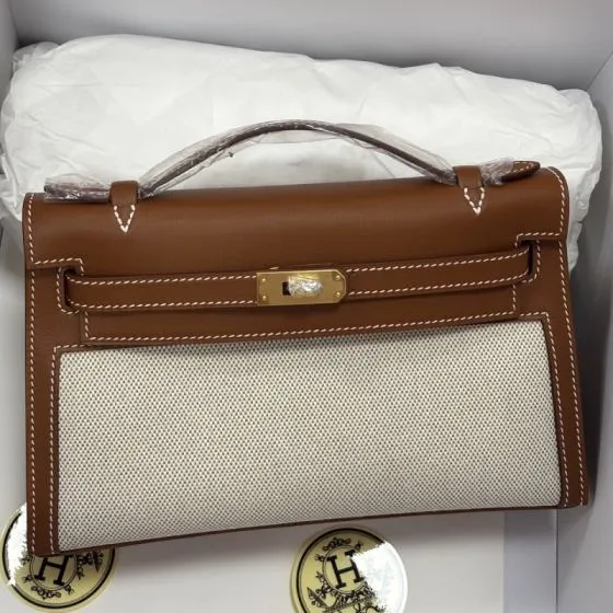 Hermes Kelly Gold swift leather shoulder AAA Quality Replica