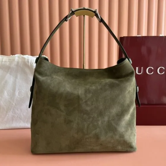 Gucci Beatrix Olive suede shoulder Top Quality Replica