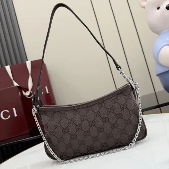 Gucci Brown GG Canvas small shoulder AAA Quality Replica