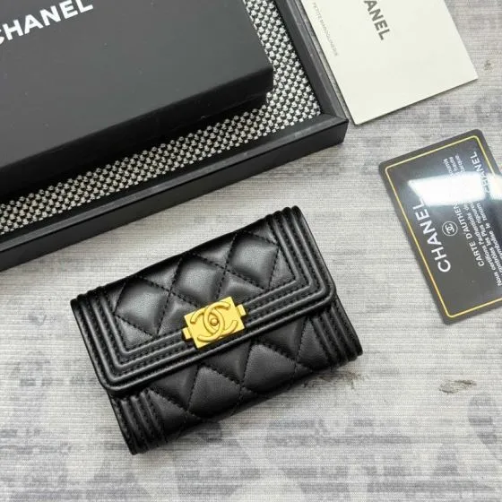 Chanel Boy Black 11x8 5x3cm wallet 1 1 Replica