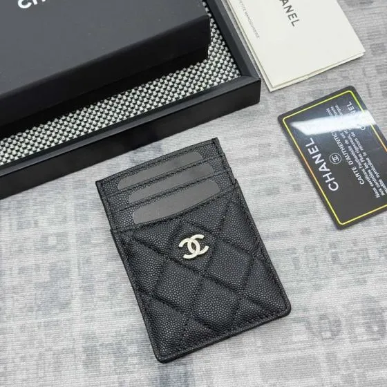 Chanel Black caviar card holder AAA Quality Replica