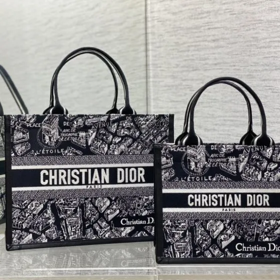 Dior Book Tote Black White Oblique 36cm — AAA Quality Replica