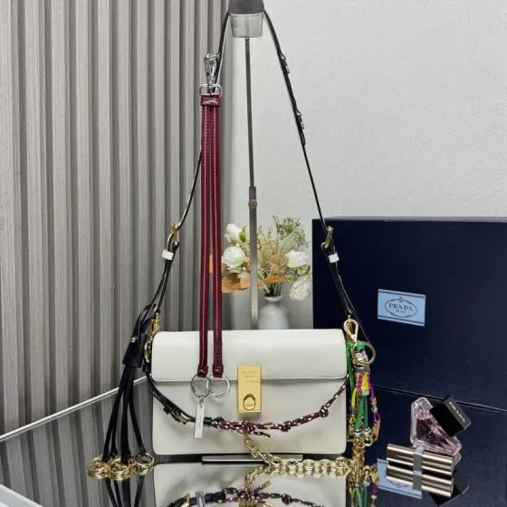 Prada White shoulder bag 1 1 Replica