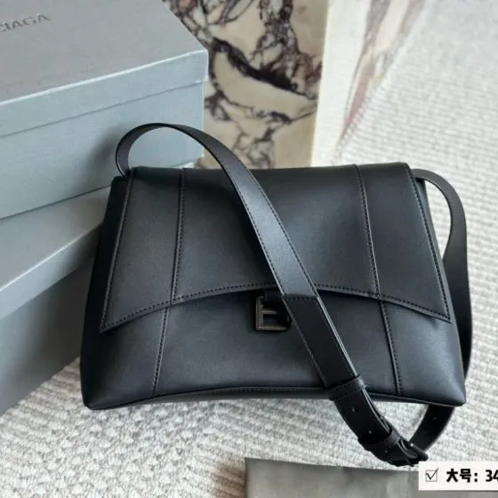 Balenciaga Hourglass Black large 34 21cm crossbody Top Quality Replica