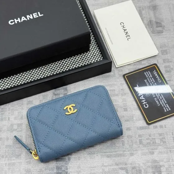 Chanel Blue caviar leather everyday Premium Replica