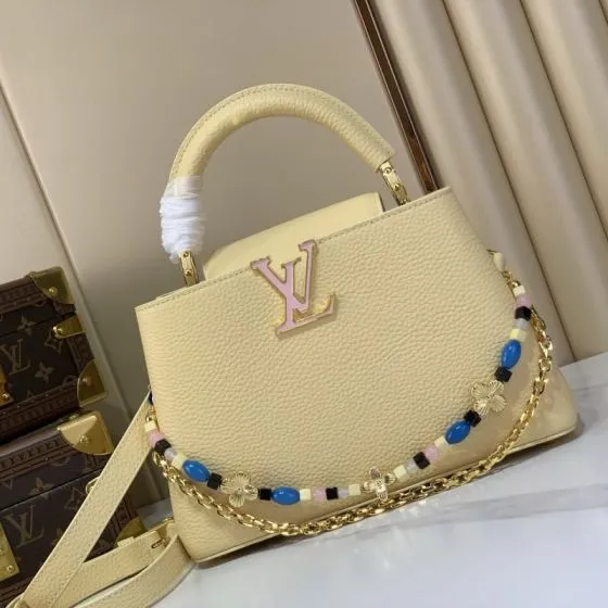 Louis Vuitton Capucines Cream shoulder 1 1 Replica