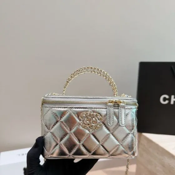 Chanel Vanity Case Metallic Gold mini crossbody AAA Quality Replica