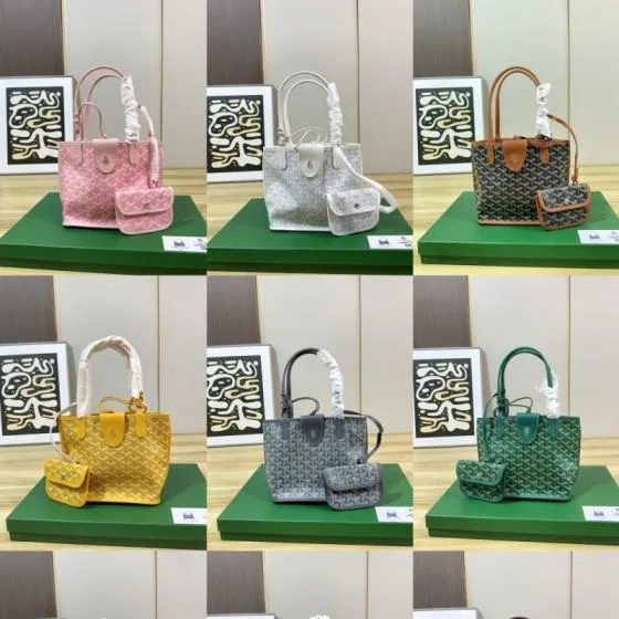 Goyard Anjou Mini Black and tan canvas 21x20cm tote Top Quality Replica