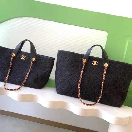 Chanel Dark gray large tote Top Quality Replica