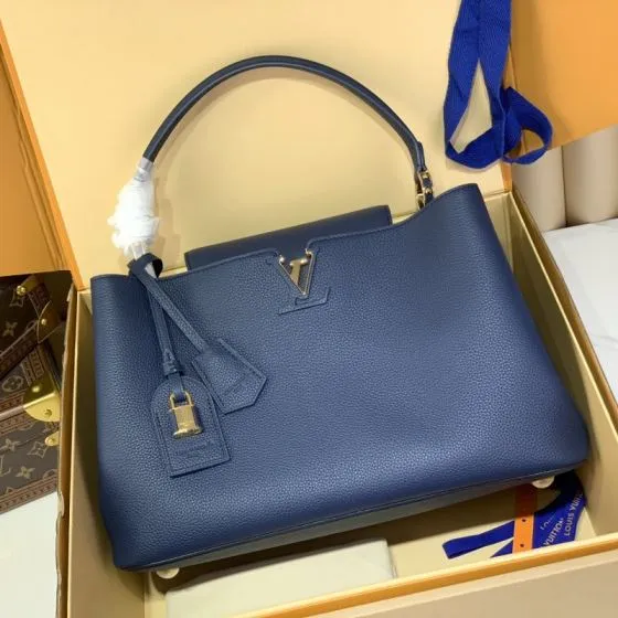 Louis Vuitton Capucines Blue shoulder Premium Replica