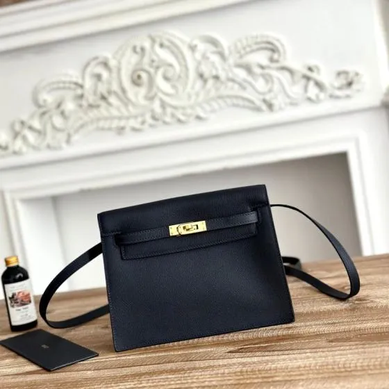 Hermes Kelly Danse Black crossbody Top Quality Replica