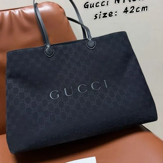 Gucci Black GG canvas 42cm tote Top Quality Replica