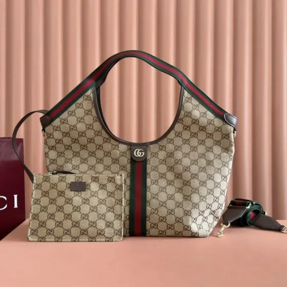 Gucci Giglio Beige GG Supreme canvas shoulder AAA Quality Replica
