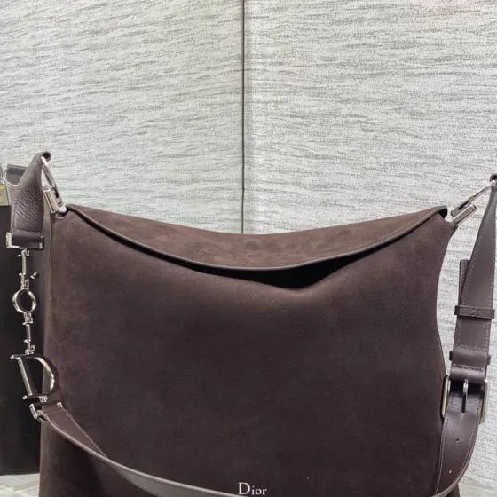 Dior Dark Brown suede shoulder Premium Replica