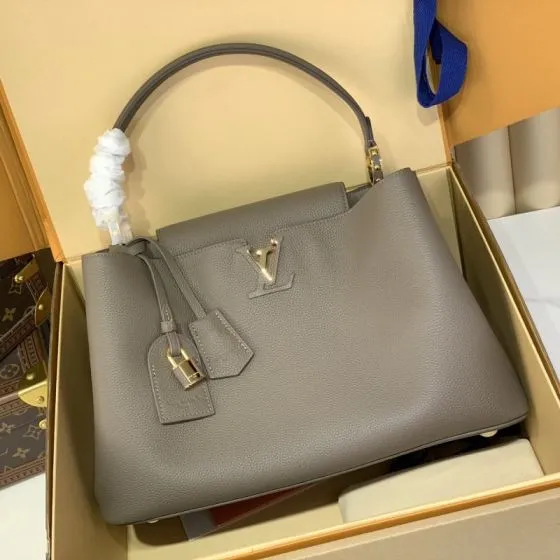 Louis Vuitton Capucines Grey work AAA Quality Replica