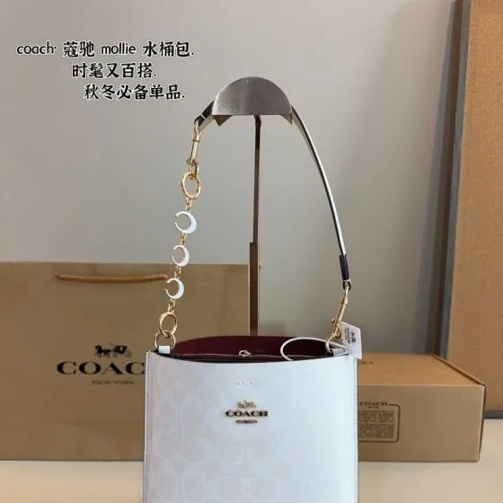 Coach White shoulder bag AAA Quality Replica