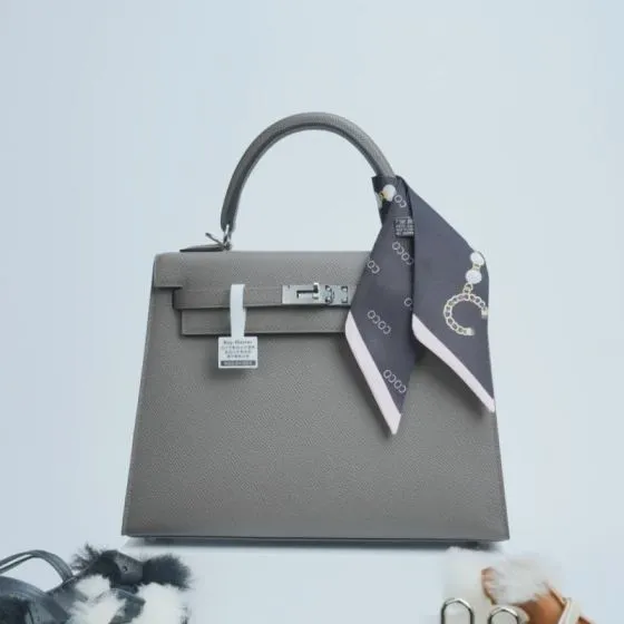 Hermes Kelly Grey Epsom shoulder Top Quality Replica