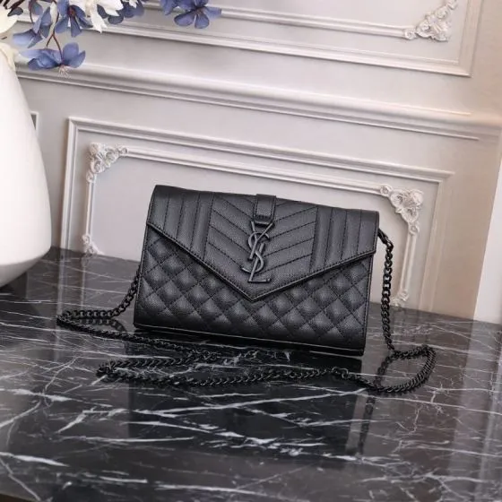 Saint Laurent Envelope Black 22x15x6cm crossbody — Premium Replica
