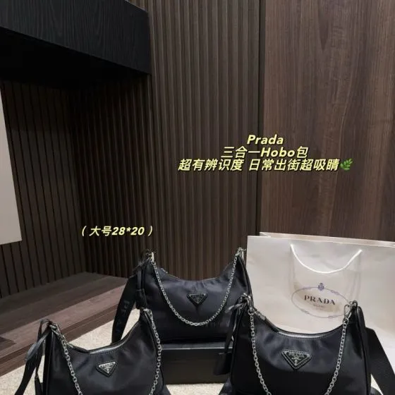 Prada Re-Edition 2005 Nylon black 22 16cm 24 18cm 28 20cm crossbody 1 1 Replica