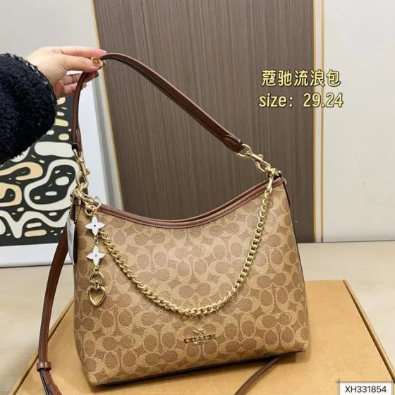 Coach Signature Coated Canvas Brown 29x24cm shoulder AAA Quality Replica